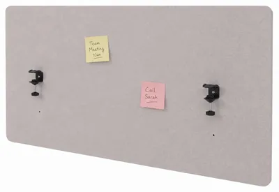 Produktbild von Akustik-Tischtrennwand HWC-G75, Büro-Sichtschutz Schreibtisch Pinnwand, doppelwandig Stoff/Textil 60x120cm beige
