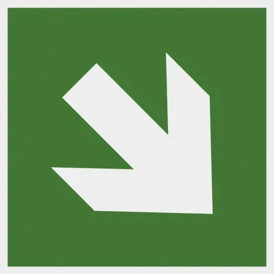 Produktbild von Metafranc Hinweisschild Pfeil schräg 150 x 150 mm nachtleuchtend