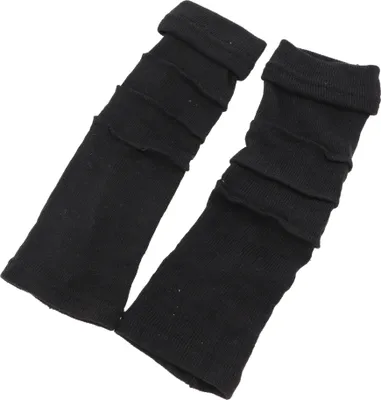 Produktbild von Baumwoll-Feinstrick Handstulpen, Pulswärmer mit Overlock - Schwarz, Uni, Baumwolle, Handschuhe & Handstulpen