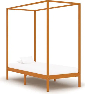 Produktbild von Himmelbett-Gestell Honigbraun Massivholz Kiefer 90 x 200 cm