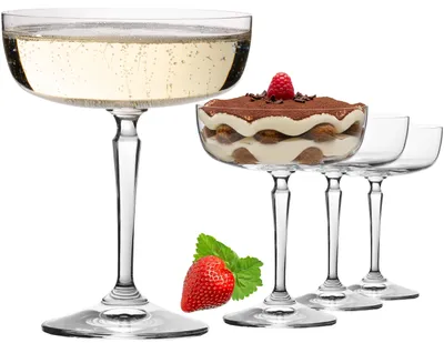 Produktbild von IMPERIAL Eckige Sektschalen 260ml Set 4-Teilig "Rio" Champagnergläser Sektgläser aus Crystalline Glas Spülmaschinenfest
