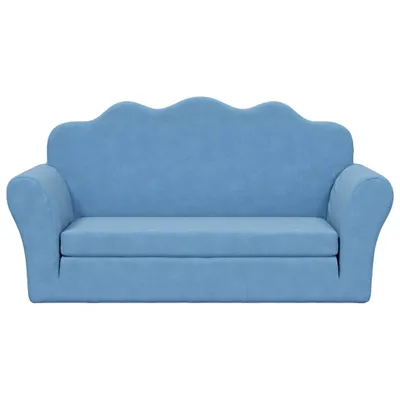 Produktbild von Cloris DesignMöbel Kinder-Schlafsofa 2-Sitzer Blau Weicher Plüsch , Kinderschränke 2024 Neu