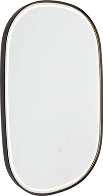 Produktbild von QAZQA Professional - Modern Bad I Badezimmerspiegel schwarz inkl. LED 3-Stufen-Dimmbar mit Touch Oval - Miral Touch-funktion Dimmer I Dimmbar I Wohnzimmer I Schlafzimmer - Aluminium Oval - I (nicht au