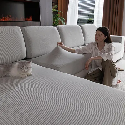 Image de Housse de coussin de canapé extensible, housse de canapé universelle et lavable