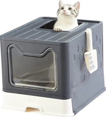 Produktbild von Faltbare Katzenbox mit Doppelzugang, XXL Größe, leicht zu reinigen