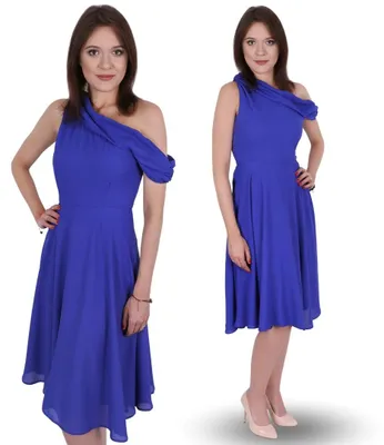 Produktbild von John Zack Kornblumenfarbenes Midikleid XL