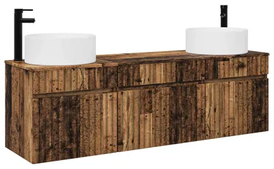 Produktbild von vidaXL Badezimmerschrank-Set 3 stk. Altholz 49 x 44,5 x 65,5 cm