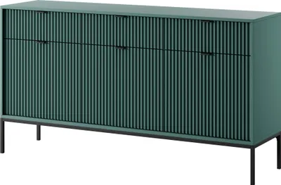 Produktbild von FURNLUX Sideboard Avon Grün Und Schwarz 154cm / Hauptfarbe: Grün / Abmessungen: 154 x 83 x 39 cm