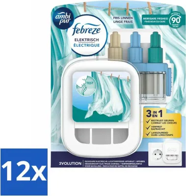 Productafbeelding van Ambi Pur - 3Volution - Startpakket - Frisse wasgeur - 20 ml - Voordeelverpakking - 12 stuks