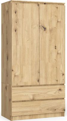 Kleiderschrank AKORD S90 Eiche Artisan 2 Schubladen 4 Ebenen B90 x H180 x T51 cm