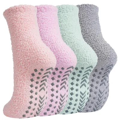 Produktbild von Kuschelsocken Damen Stoppersocken Rutschfest 36-42 4er-Pack