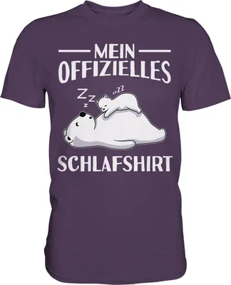 Produktbild von Offizielles Schlafshirt Nachthemd Schlafanzug Pyjama Eisbären T-Shirt – Urban Purple / L