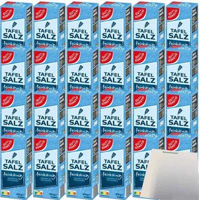Produktbild von Gut & Günstig Tafelsalz feinkörnig leicht löslich VPE (24x500g Packung) + usy Block