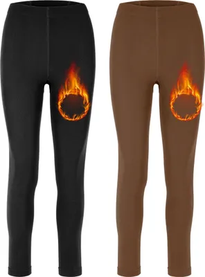 Image de Merry Style Lot de 2 leggings femme MS-ATX-441 (Noir/Brun, 3XL-4XL)