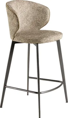 Image de Tabouret avec revêtement en tissu marron chiné 4241