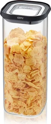 Zdjęcie produktu dla GEFU PANTRY, Pojemnik, Prostokątny, 1,4 l, Czarny, Przezroczysty, Szkło borokrzemowe, Plastik, Silikon, Stal nierdzewna, 110 mm