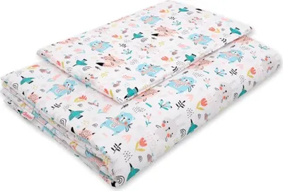 Produktbild von Bettwäsche-Set 2-teilig – Baby-Cover-Set – Hatbar und weiche Baumwolle – 120 x 90 cm – Blaue Teddybären