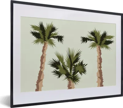 Produktbild von MuchoWow® MuchoWow® Gerahmtes Poster Palme - Sommer - Tropisch 40x30 cm - Poster mit zchwarzem Bilderrahmen - Bilderrahmen - Poster im Rahmen