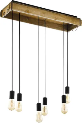 Obrázek produktu pro Eglo 43592 WOOTTON E27 6cestné závěsné svítidlo 810x220mm hnědá černá