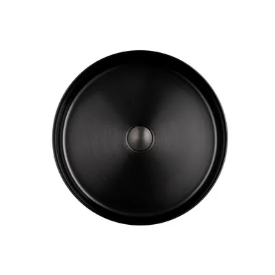 Obrázek produktu pro Umyvadlo Park z nerezové oceli v barvě gunmetal brushed Umyvadlo na desku bez otvoru pro baterii 40 cm