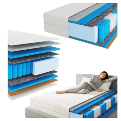 Produktbild von Matratze 80x200 cm Premier Rest Premium 7 Zonen H3 H4 Visco - Memory Taschenfederkern Kokosmatte Höhe 25 cm