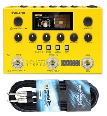 Image de Pédale d'effet Nux Dual Loop Stereo Looper avec câble