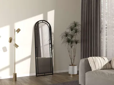Produktbild von Skye Decor, Hochwertiger cheval Spiegel, 60 cm x 180 cm, 100% Metall, Wandmontage möglich, Schwarz | Moderner, eleganter Look für Ihr Zuhause, ideal für jeden Raum.