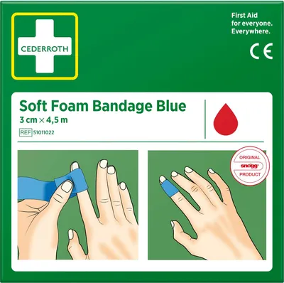 Produktbild von "Cederroth" Soft Foam Bandage 4,5 m x 3 cm blau , Refill