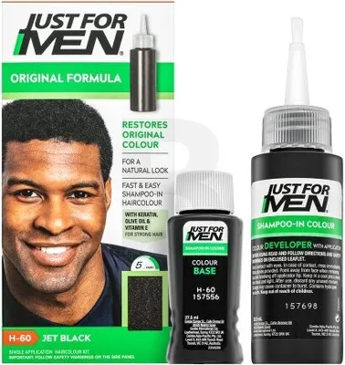 Zdjęcie produktu dla Just For Men Autostop Hair Colour szampon koloryzujący dla mężczyzn H60 Natural Jet Black 35 g
