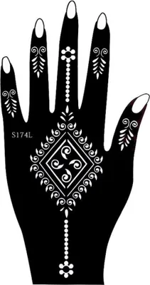 Produktbild von Henna Tattoo Schablone für die Linke Hand