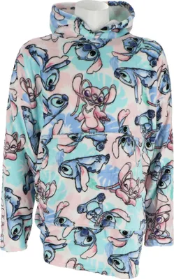 Produktbild von Disney Lilo & Stitch Hoodie-Decke für Erwachsene – Flauschige Kapuzendecke in Onesize Türkis