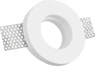 Immagine prodotto di Portafaretto ad incasso rotondo bianco in gesso ø100x30 mm per GU10 e GU5.3 a led