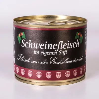 Produktbild von Fleisch im eigenen Saft vom Eichelmastschwein (200 g)