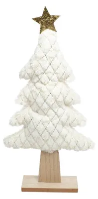 Produktbild von Countryfield Weihnachtsbaum Ornament weiß Plüsch 24x5x45cm Dekoration