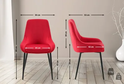 Produktbild von Esszimmerstuhl HLO-CP116 Samt schwarz  rot
