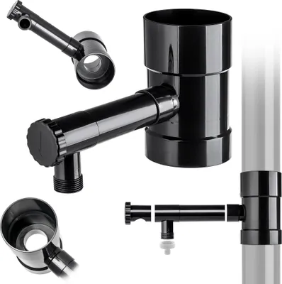 Obrázek produktu pro Sběrač dešťové vody – odtoková trubka s kohoutkem – Ø100 mm – grafit