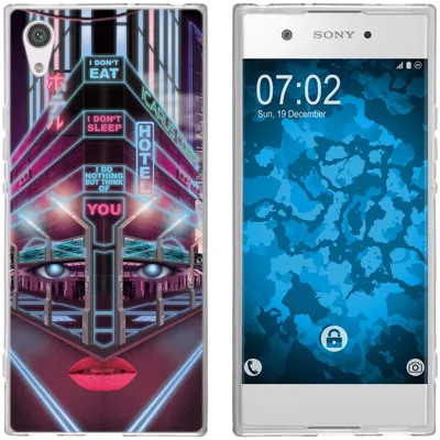 Produktbild von PhoneNatic Case kompatibel mit Sony Xperia XA1 Silikon-Hülle Retro Wave Cyberpunk.02 M5