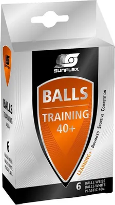 Obrázek produktu pro Míčky na stolní tenis Míčky na stolní tenis TT plastové míčky Training 40+ v bílé barvě Sunflex