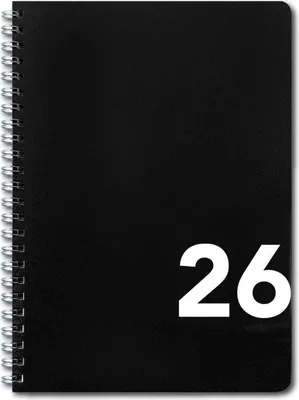Productafbeelding van A5 weekagenda, zwart, met regellijnen