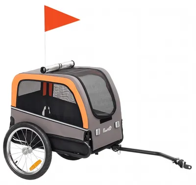 Produktbild von Hundeanhänger Faltbarer Fahrradanhänger mit Sicherheitsreflektoren für Kleine Mittelgroße Hunde bis 20 kg Orange