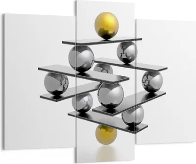 Produktbild von Bild auf Leinwand - Leinwandbild - Gleichgewicht Struktur Stabilität Ball - 130x100cm - Wand Bild - Wanddeko - Leinwanddruck - Bilder - Kunstdruck - Leinwand bilder - Wandkunst - CB130x100-2640