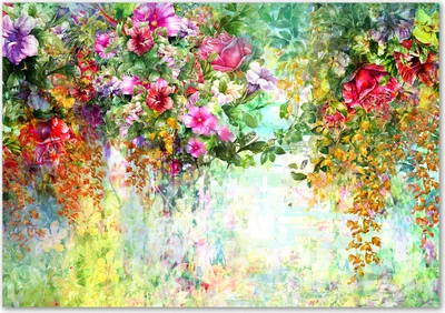 Produktbild von Tulup® Leinwandbild - 100x70 cm - Wandkunst - Drucke auf Leinwand - Leinwanddruck  - Blumen & Pflanzen - Mehrfarbig - Bunte Blumen