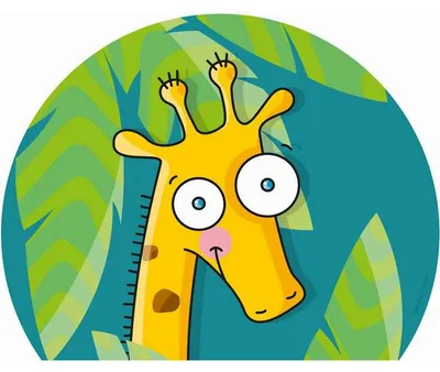 Produktbild von Kinder-Tischsets rund Ø 38 cm 4er Set – rutschfest – Tiermotiv Giraffe