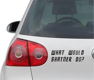 Produktbild von Aufkleber / Autoaufkleber - JDM - Die cut - What Would Shatner Do? Decal Laptop Fenster Sticker - schwarz - 149mmx50mm