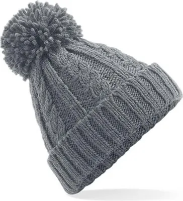 Produktbild von Beechfield Cable Knit Melange Beanie