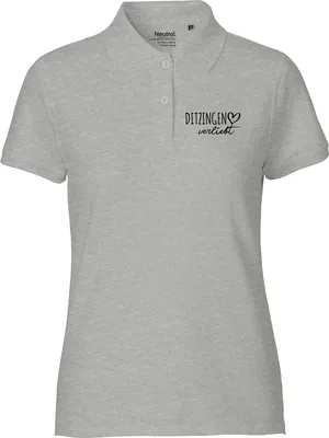 Produktbild von Huuraa Damen Polo Shirt Ditzingen verliebt XXL Sport Grey Bio Baumwolle Fairtrade Poloshirt Geschenkidee