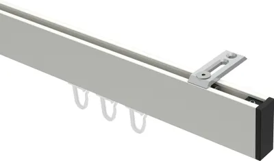 Produktbild von Interdeco Innenlaufstange / Gardinenstange mit Innenlauf Weiß / Schwarz, Typ Smartline Paxo (Kappe) Deckenmontage, 14x35 mm 1-läufig, 140 cm