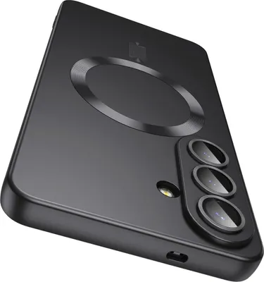 Immagine prodotto di Custodia magnetica per Samsung Galaxy S26 Custodia in silicone opaco con protezione per l'obiettivo della fotocamera, compatibile con MagSafe Nero