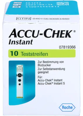Produktbild von ACCU-CHEK Instant Teststreifen zur Bestimmung von Blutzucker, 10 St. Teststreifen