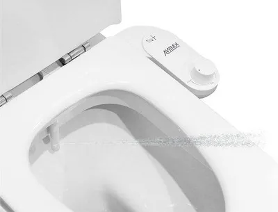 Zdjęcie produktu dla Nieelektryczna słuchawka bidetowa z strumieniem zimnej wody – biała – długość węża 80 cm – regulowane ciśnienie
